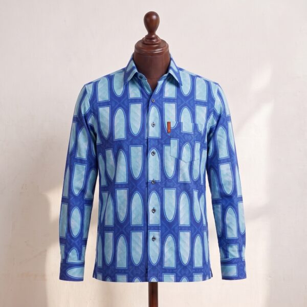 Gyamfi Menswear.com - Blue & Light Blue Oval Pattern Shirt (1) Gyamfi Menswear.com - Blue & Light Blue Oval Pattern Shirt (1)