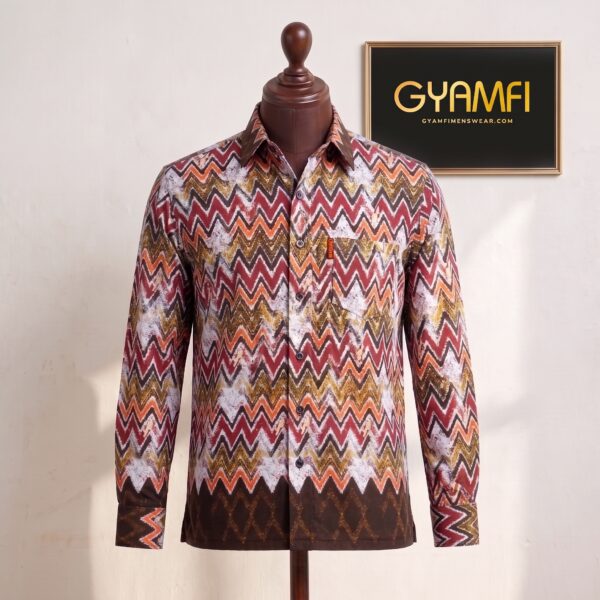 Gyamfi Menswear.com - Burgundy & Mustard Chevron Print Shirt (2) Gyamfi Menswear.com - Burgundy & Mustard Chevron Print Shirt (2)