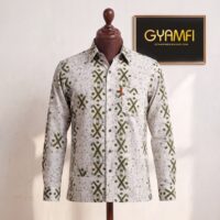 Gyamfi Menswear.com - Cream & Olive Geometric Print Shirt (2)