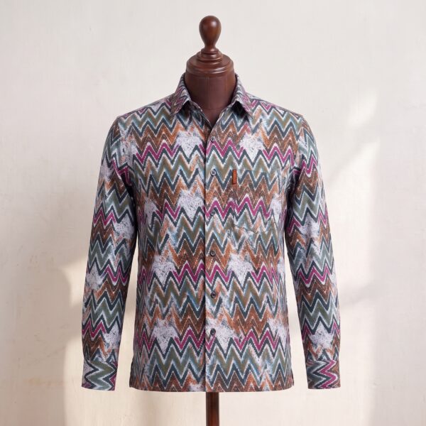 Gyamfi Menswear.com - Multicolor Chevron Print Long-Sleeve Shirt (1) Gyamfi Menswear.com - Multicolor Chevron Print Long-Sleeve Shirt (1)