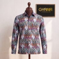 Gyamfi Menswear.com - Multicolor Chevron Print Long-Sleeve Shirt (2)