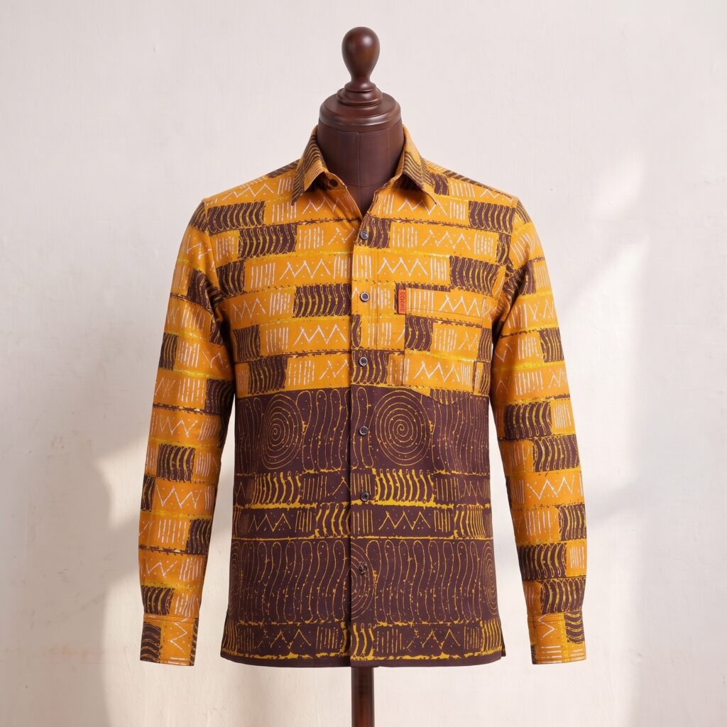 Mustard & Brown Tribal Pattern Shirt