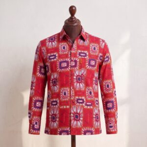 Red African-Inspired Pattern Shirt